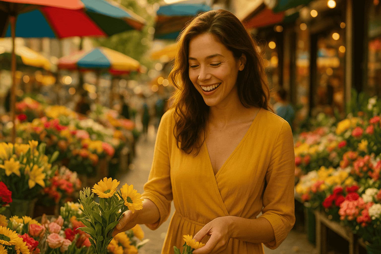 Her Smile in the Marketplace